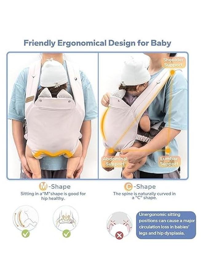 Gonice Baby Carrier, Ergonomic Infant Carrier with Hip Seat Lumbar Support,Multi-Position Front and Back Breathable Carrier Slings for Newborn, Infant & Toddler 7-45 Pounds (C)  - Image 2