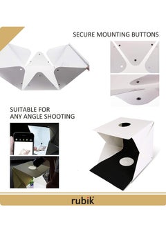 Rubik Photo Studio Box, Portable Photography Shooting Light Tent Kit, White Folding Lighting Softbox with 70 LED Lights + 6 Backdrops for Product Display (40x40x40cm Photo Studio)  - Image 5