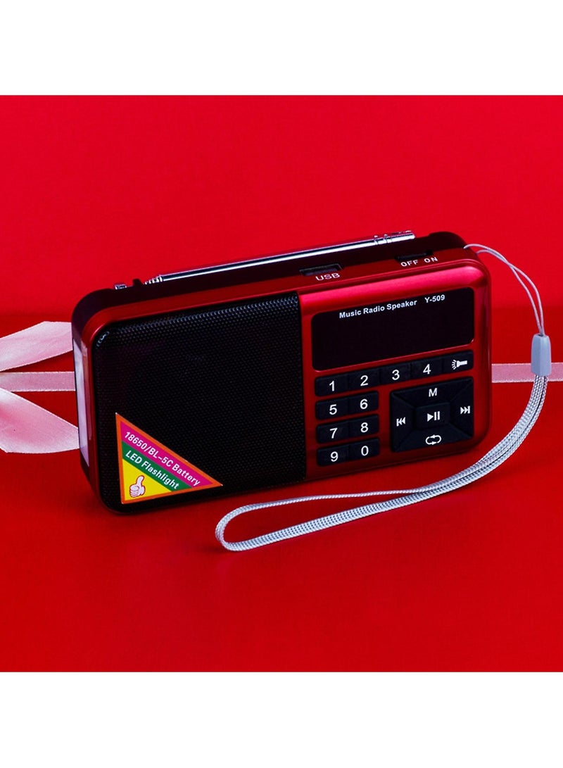 Fm Radio Digital Mp3 Music Player Portable Mini Speaker With Led Flashlight For Outdoor - Image 3