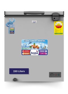 ICONA Icona 150L Chest Freezer – Single Door Deep Freezer with Storage Basket, LED Light, Adjustable Temperature, Silent Operation – Model ILCF-175H  - Image 1