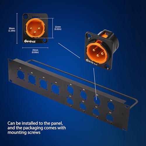 Devinal XLR Pass Through Cable, XLR Male Panel Mount to Female Connector Adapter, Mic Feed/Pass Thru Converter for Stage Box, Patch Panel, Floor Box (Male D-Type Female 2-Pack 2FT) - Image 4