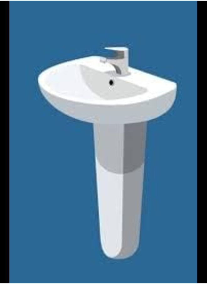 ABBASALI - Complete Fitting Of Wash Basin Includes Ceramic Wash Basin Big Size - Image 1