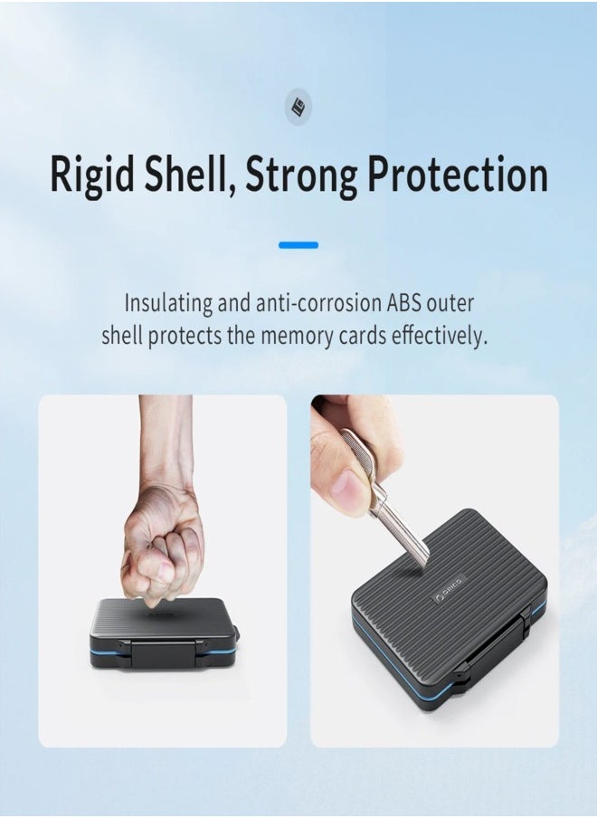 Orico SD Memory Card Storage Case Compact 24 Slot Holder for SD & Micro SD Cards Waterproof & Shockproof Durable ABS Shell  - Image 5
