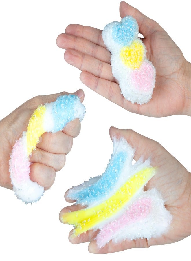 The Orb Factory ORB Tabalicious Sugar Pops TABA Rainbow Triple Heart Squishy Toy - Blue, Yellow and Pink Linked Hearts with Sparkles - Soft Sticky TABA Squishies - Fun Squishy Stress Ball Fidget Toys for Kids, Adults - Image 2