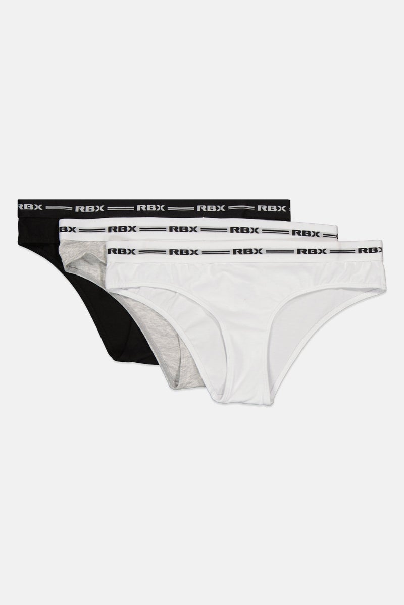 RBX Women 3 Pack Brand Logo Soft Panties, Black  - Image 3