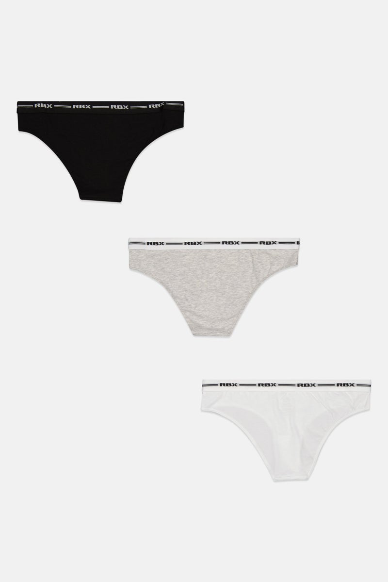 RBX Women 3 Pack Brand Logo Soft Panties, Black  - Image 2