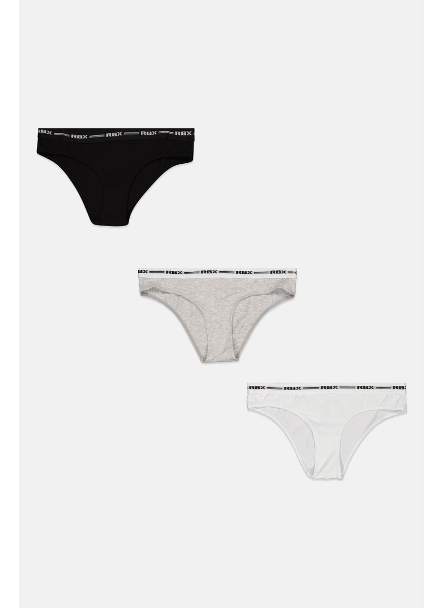 RBX Women 3 Pack Brand Logo Soft Panties, Black  - Image 1