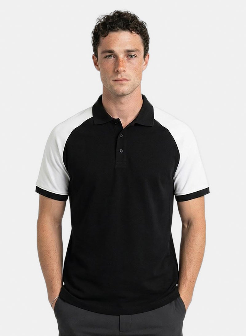 Ravin Men'S Raglan Contrast Sleeve Polo Shirt - Image 1