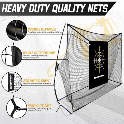 Mangostar Golf Net, 10x7ft Heavy Duty Golf Practice Net for Backyard Driving Real Golf Balls with Target Cloth and Carry Bag, Indoor Outdoor Golf Hitting Training Set Ideal Gift for Golfers - Image 3