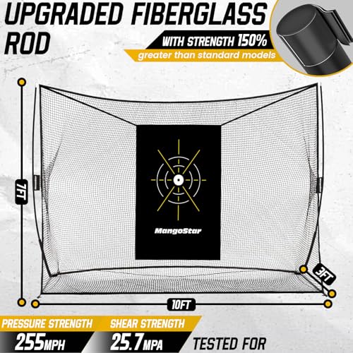 Mangostar Golf Net, 10x7ft Heavy Duty Golf Practice Net for Backyard Driving Real Golf Balls with Target Cloth and Carry Bag, Indoor Outdoor Golf Hitting Training Set Ideal Gift for Golfers - Image 4