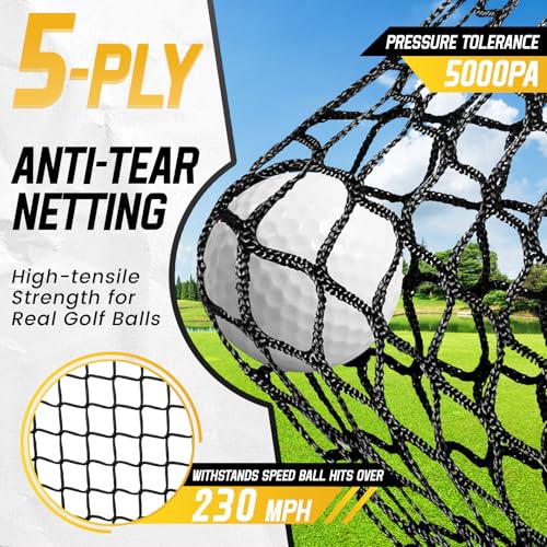 Mangostar Golf Net, 10x7ft Heavy Duty Golf Practice Net for Backyard Driving Real Golf Balls with Target Cloth and Carry Bag, Indoor Outdoor Golf Hitting Training Set Ideal Gift for Golfers - Image 2