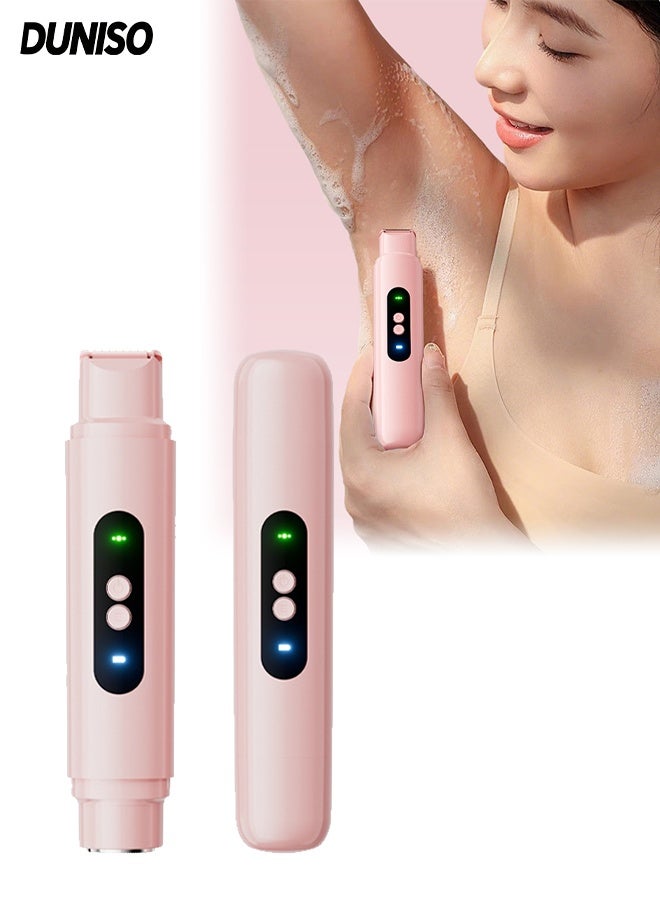 DUNISO 2 in 1  Dual Head Electric  Bikini Trimmer for Women, IPX7  Waterproof Painless Body Hair Trimmer ,Cordless Shaver with Type-C Charging,Pink - Image 1