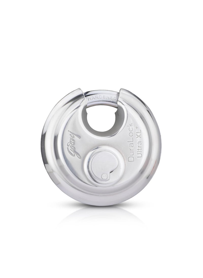 Godrej Locking Solutions and Systems Godrej Locks 4066 Ultra xl duralock padlock 70mm with 3 keys Silver Painted Finishsmall sizePack of 1Steel  - Image 1