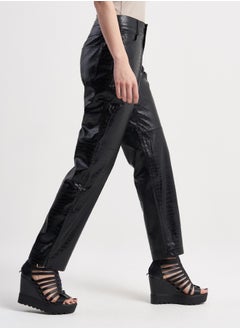 High-Gloss Black Faux Leather Crocodile Print Pants - pzsku/ZC1DDBE900D1EBDBEF56AZ/45/_/1732957165/14d18535-f9c3-4844-8ad0-921e3ba593c2