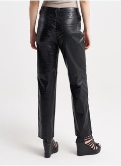 High-Gloss Black Faux Leather Crocodile Print Pants - pzsku/ZC1DDBE900D1EBDBEF56AZ/45/_/1732957166/d3836b08-d062-447d-90eb-ce363cf174fc