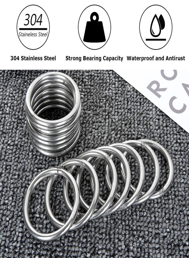 FVIEXE 40PCS Craft Metal Rings, 2 Inch / 50mm Metal O Ring Multi-Purpose Welded O Rings 304 Stainless Steel Round Ring for Macrame, Camping Belt, Dog Leashes, Hardware, Bags and More Crafts Project - Image 3