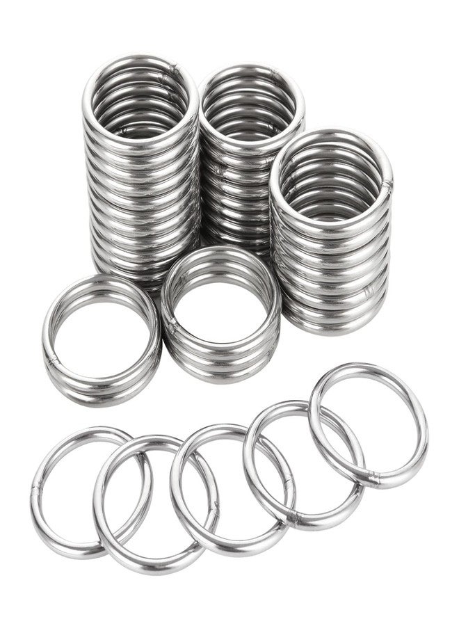 FVIEXE 40PCS Craft Metal Rings, 2 Inch / 50mm Metal O Ring Multi-Purpose Welded O Rings 304 Stainless Steel Round Ring for Macrame, Camping Belt, Dog Leashes, Hardware, Bags and More Crafts Project - Image 1