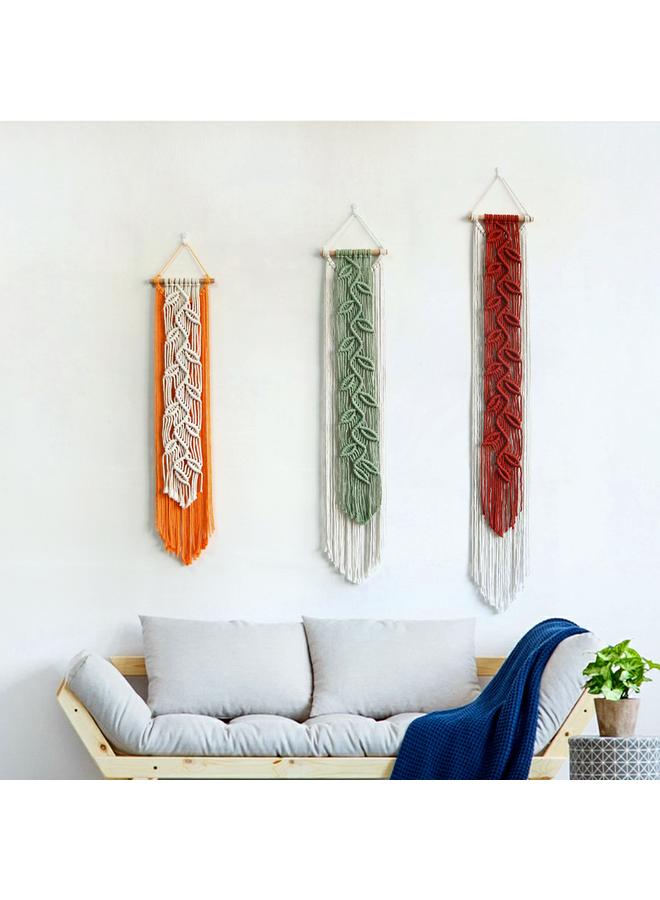 الأزرق جي دبليو أوراق بوهيمية جديدة شرابة نسيج منسوجة يدويا ديكور المنزل الخلفية غرفة معلقة على الحائط - Image 3