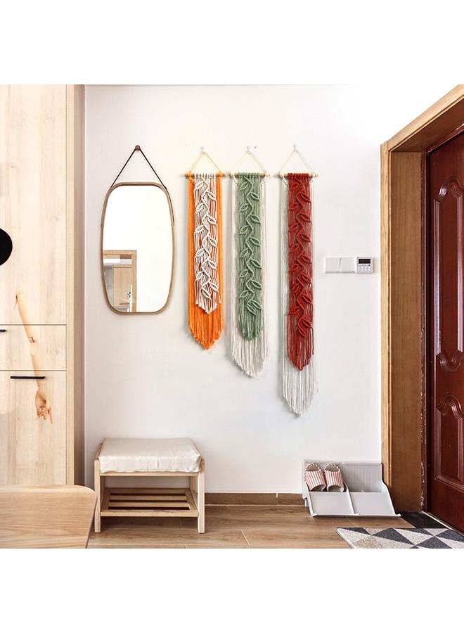 الأزرق جي دبليو أوراق بوهيمية جديدة شرابة نسيج منسوجة يدويا ديكور المنزل الخلفية غرفة معلقة على الحائط - Image 4