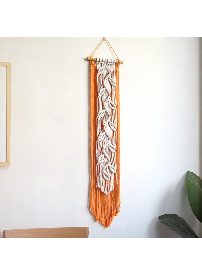 الأزرق جي دبليو أوراق بوهيمية جديدة شرابة نسيج منسوجة يدويا ديكور المنزل الخلفية غرفة معلقة على الحائط - Image 5