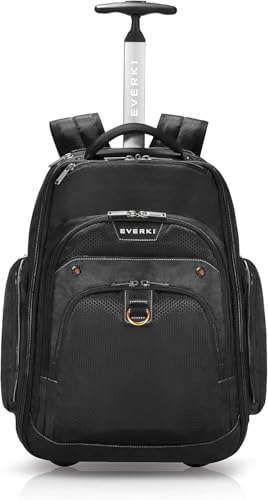 EVERKI Atlas 30L Wheeled Laptop Backpack – Carry-On Travel Backpack for Women & Men – Fits 13 to 17.3-Inch Laptops with Adjustable Compartment – Rolling Backpack for Travel – Black (EKP122) - Image 1