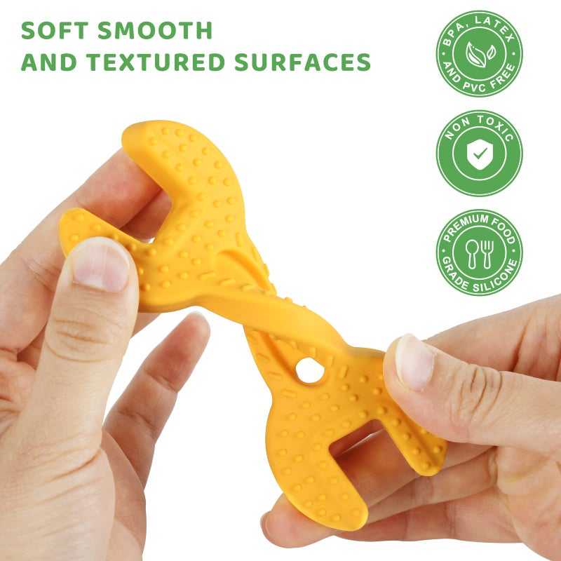 Fu Store 4 Pack Soft Silicone Teething Toys for 0-12 Months 6-24 Months Toddlers Infant Hammer Spanner Wrench Pliers Tools Shape Baby Teethers Relief Soothe Babies Gums Set - Image 3