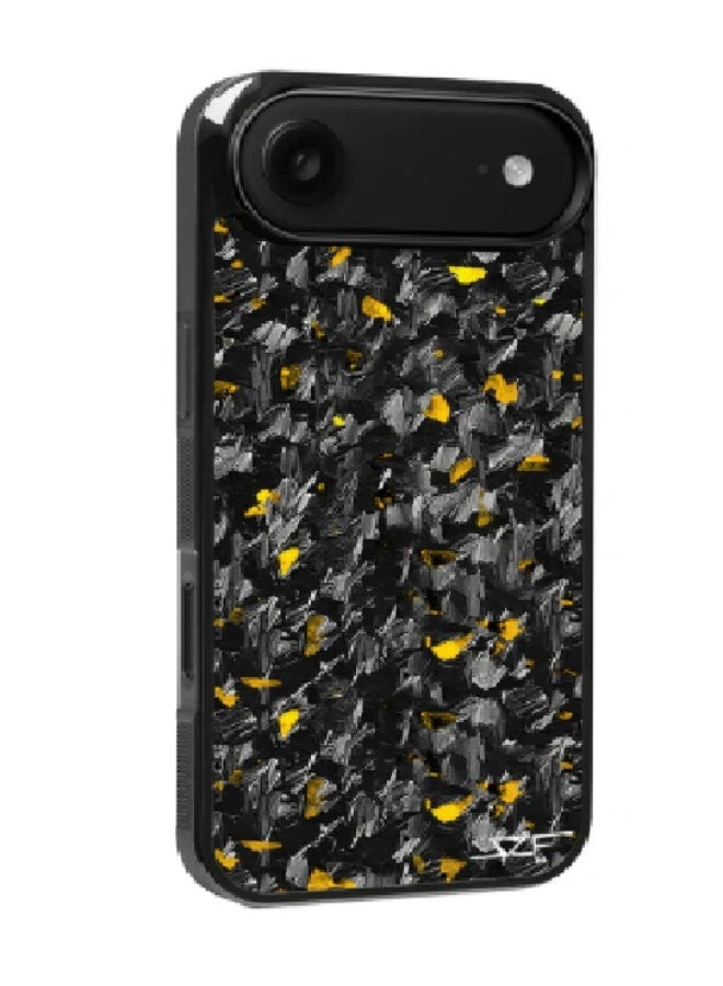 100% Real Carbon Fiber Slim Dry Magnetic Phone Case, Carbon Fiber, for iPhone 17 Air (Gold) - Image 1