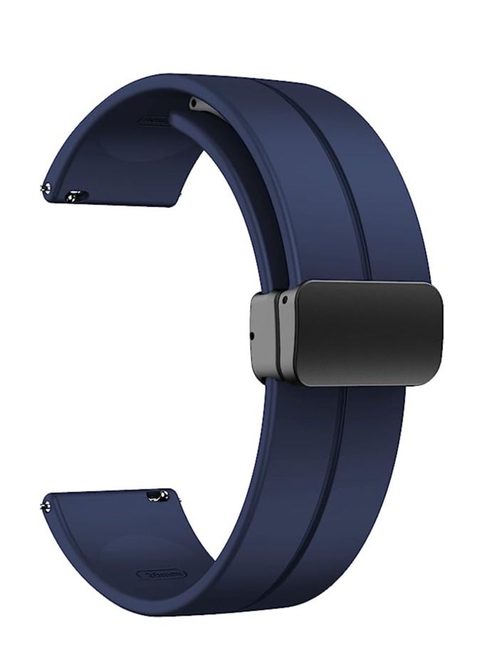 22mm Silicone Strap With Magnetic Folding Buckle For Xiaomi Amazfit GTR 2 Strap Sport- Blue - Image 1