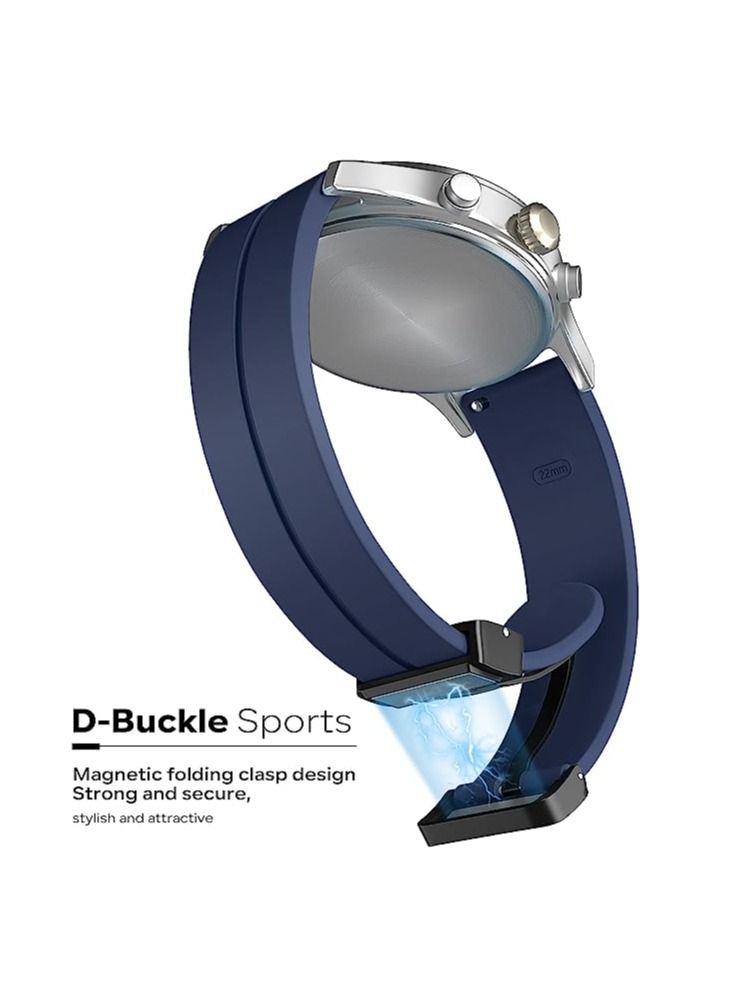 22mm Silicone Strap With Magnetic Folding Buckle For Xiaomi Amazfit GTR 2 Strap Sport- Blue - Image 2