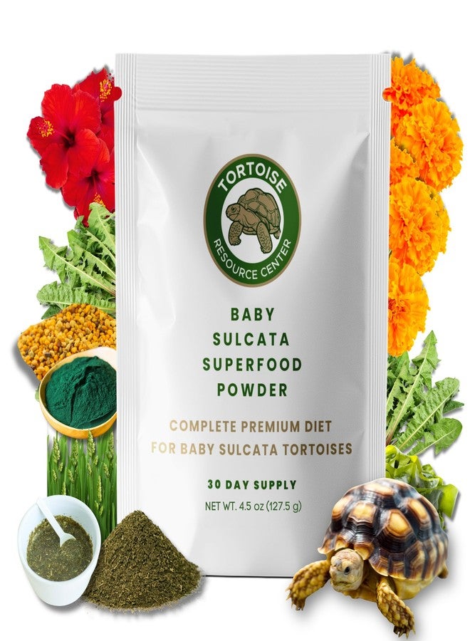 Tortoise Resource Center Baby Sulcata Food with Calcium - Human Grade Scientifically Formulated Diet for Healthy Growth - 4.5 oz 30-Day Supply for Grassland Tortoise Lovers! - Image 1