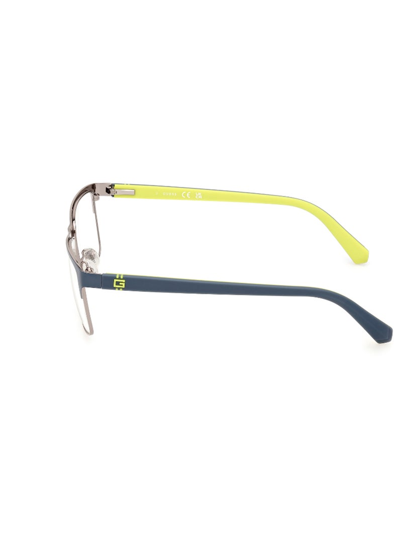 GUESS Men's Rectangular Shape Eyeglass Frames - GU5013109155 - Lens Size: 55 Mm - Matte Blue - Image 2