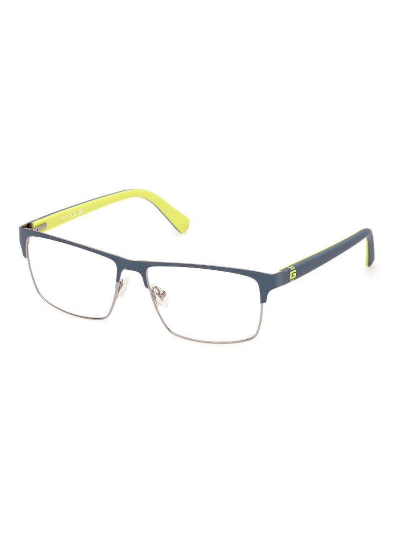 GUESS Men's Rectangular Shape Eyeglass Frames - GU5013109155 - Lens Size: 55 Mm - Matte Blue - Image 1