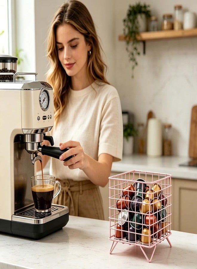 منظم كبسولات القهوة Alunsito K Cup، حاويات كبسولات إسبريسو ذات سعة كبيرة، منظم كبسولات معدني، سلال تخزين سلكية لسطح المطبخ، المخزن، ملحقات ركن القهوة - Image 2