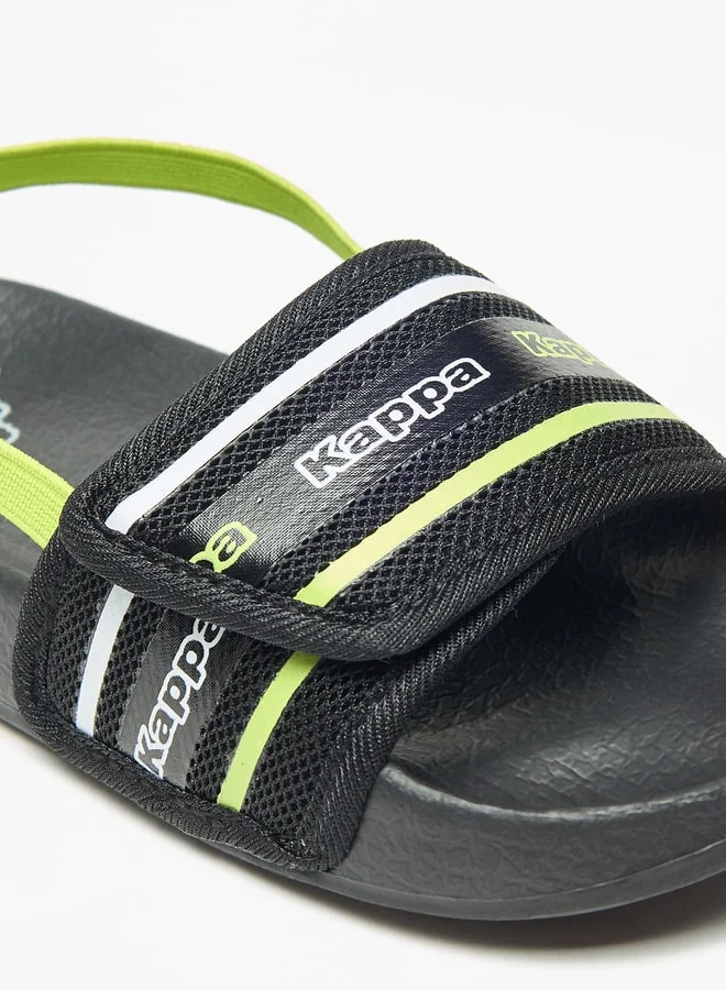 Kappa Boys' Logo Print Slides with Elasticated Backstrap