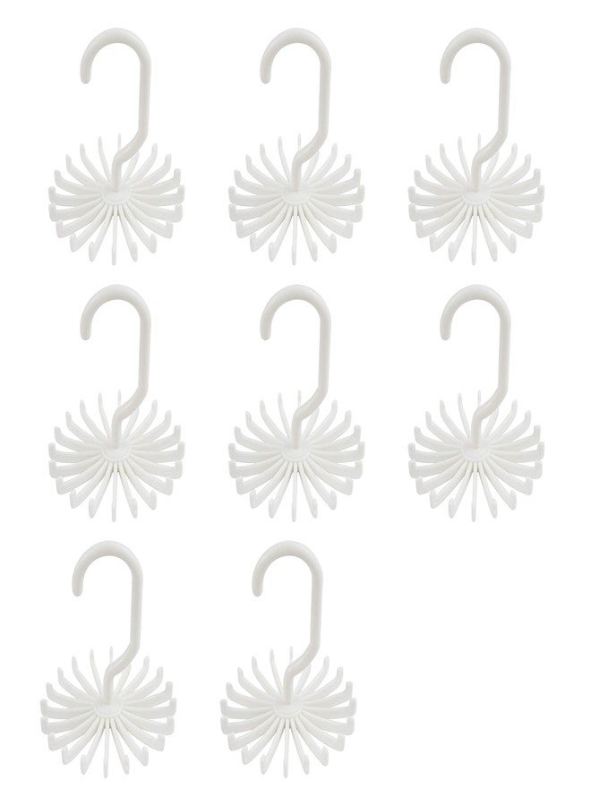 AUEAR, 8 Pack 360 Degree Rotating Scarf Hanger 20 Hooks Twirl Plastic Ties for Women Men Home Bedroom Supplies (White) - Image 1