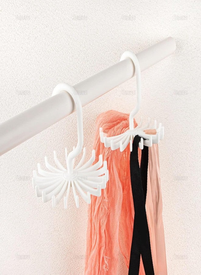 AUEAR, 8 Pack 360 Degree Rotating Scarf Hanger 20 Hooks Twirl Plastic Ties for Women Men Home Bedroom Supplies (White) - Image 5