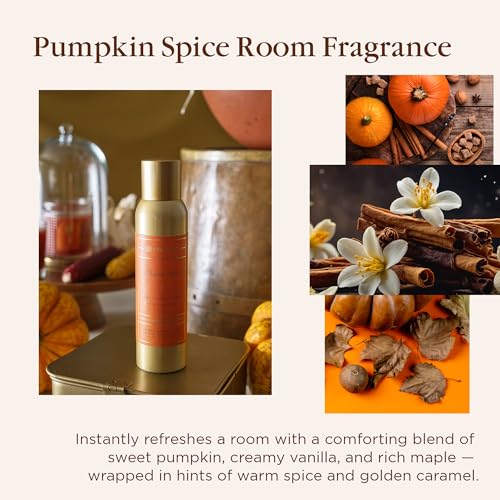 Aromatique Pumpkin Spice Fragrant Aerosol Room Spray in 5 oz Gold Bottle for Home Decor and Gift - Image 3