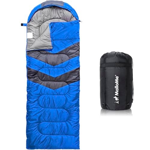 MalloMe Sleeping Bags for Adults Cold Weather & Warm - Backpacking Camping Sleeping Bag for Kids 10-12, Girls, Boys - Lightweight Compact Camping Essentials Gear Accessories Hiking Sleep Must Haves - Image 1
