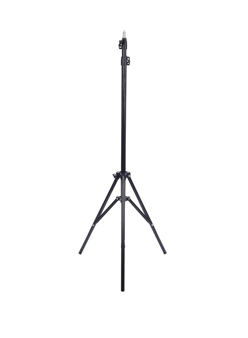 حلقة اضاءة دائرية للبث المباشر والتصوير الاحترافي M-33 مع استدارة 360 درجة 33 سم مع حامل موبايل وحامل ثلاثي 2.1 متر - ابيض و اسود - Image 2