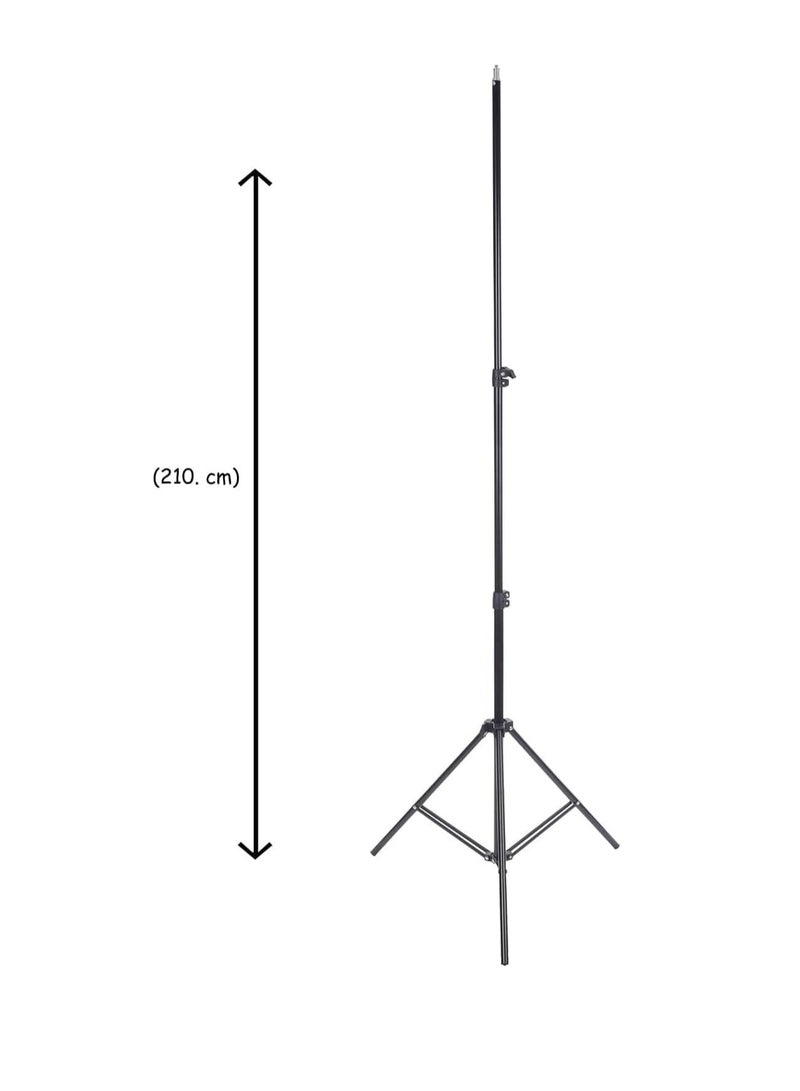 حلقة اضاءة دائرية للبث المباشر والتصوير الاحترافي M-33 مع استدارة 360 درجة 33 سم مع حامل موبايل وحامل ثلاثي 2.1 متر - ابيض و اسود - Image 3