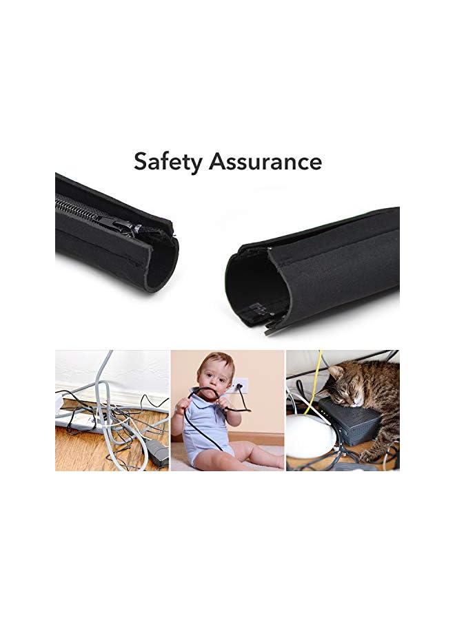 YOSH Cable Cover, Cable Sheath [Pack of 4, 48 cm] - Office Cable Tidy Box, Cable Cover, Flexible Cable Organizer for Electric TV Computer USB Audio Video Box etc. - Image 5
