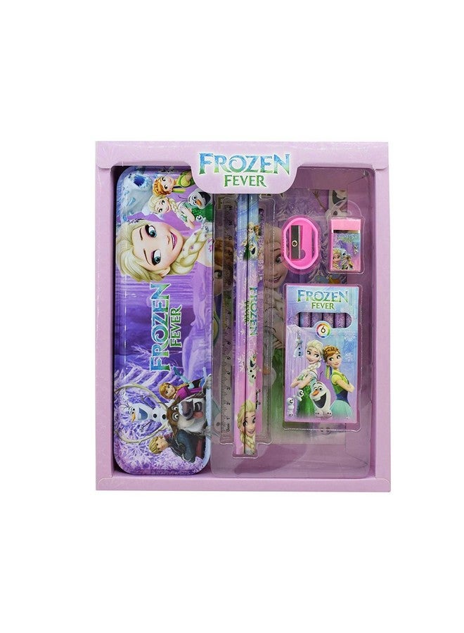 Bluebell School Stationery Kit for Kids Includes Metal Pencil Box Sharpener Pencil and Eraser Set School Supply Set Birthday Return Gift for Kids (Multicolor) (S-frozen fever) - Image 1