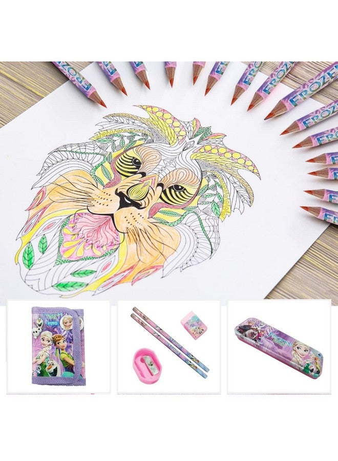 Bluebell School Stationery Kit for Kids Includes Metal Pencil Box Sharpener Pencil and Eraser Set School Supply Set Birthday Return Gift for Kids (Multicolor) (S-frozen fever) - Image 5