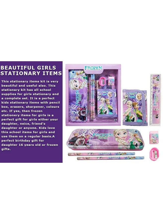 Bluebell School Stationery Kit for Kids Includes Metal Pencil Box Sharpener Pencil and Eraser Set School Supply Set Birthday Return Gift for Kids (Multicolor) (S-frozen fever) - Image 3
