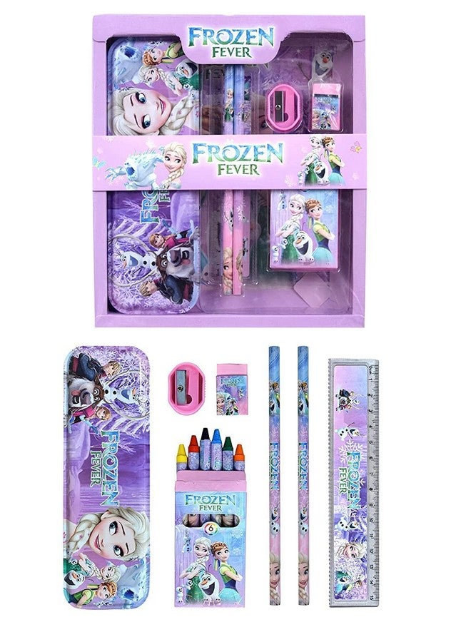 Bluebell School Stationery Kit for Kids Includes Metal Pencil Box Sharpener Pencil and Eraser Set School Supply Set Birthday Return Gift for Kids (Multicolor) (S-frozen fever) - Image 2
