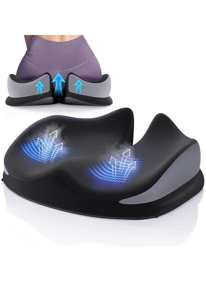 YelaJoy Large Seat Cushion for Office Chair, Memory Foam Cushion for Back Support, Non-Slip Chair Cushion for Office Desk, Car Seat and Wheelchair - Image 1