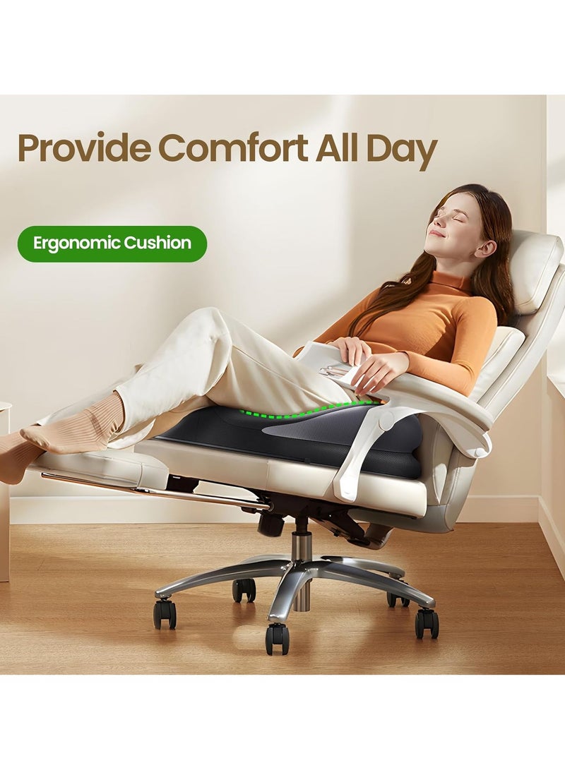 YelaJoy Large Seat Cushion for Office Chair, Memory Foam Cushion for Back Support, Non-Slip Chair Cushion for Office Desk, Car Seat and Wheelchair - Image 2