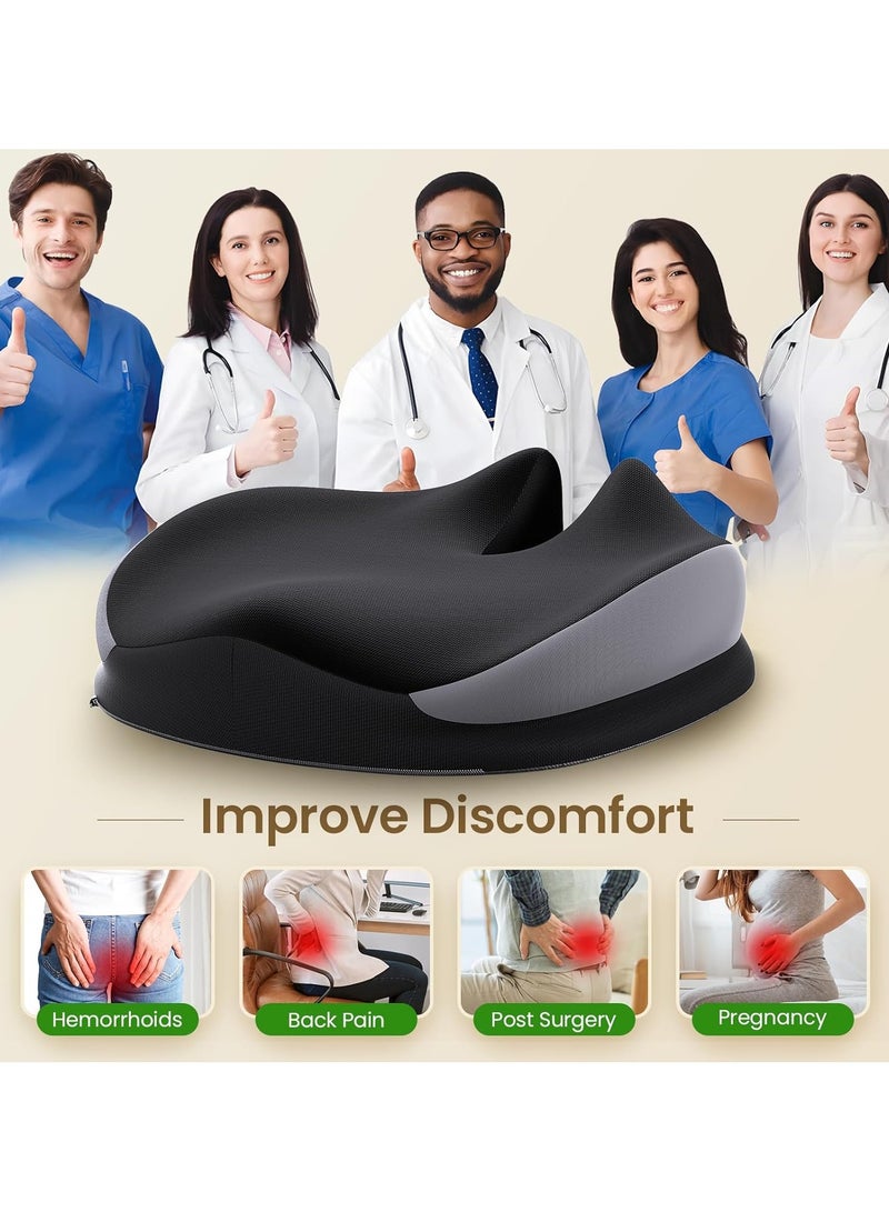 YelaJoy Large Seat Cushion for Office Chair, Memory Foam Cushion for Back Support, Non-Slip Chair Cushion for Office Desk, Car Seat and Wheelchair - Image 4