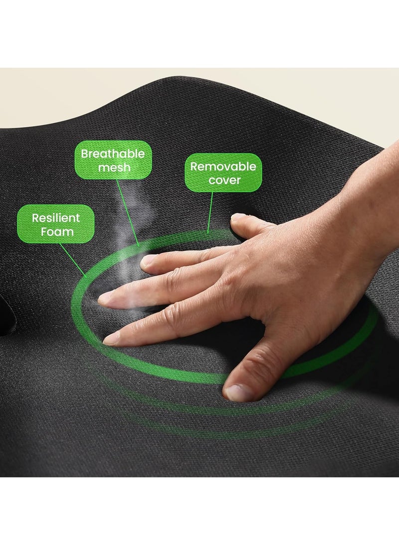 YelaJoy Large Seat Cushion for Office Chair, Memory Foam Cushion for Back Support, Non-Slip Chair Cushion for Office Desk, Car Seat and Wheelchair - Image 5