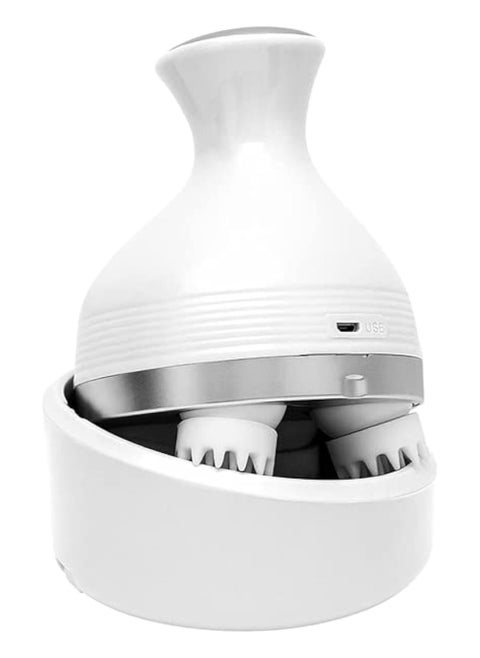 Electric Scalp Massager with 4 Heads, Ergonomic Design, Rechargeable